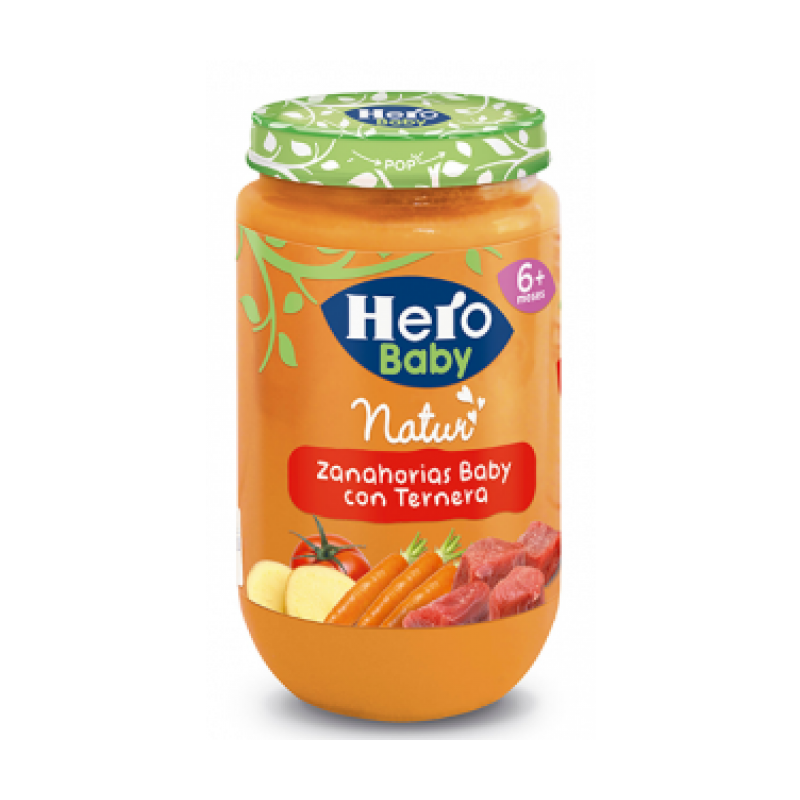 Tarrito De Zanahorias Baby Con Delicias De Ternera - Hero Baby Food Clipart (800x800), Png Download