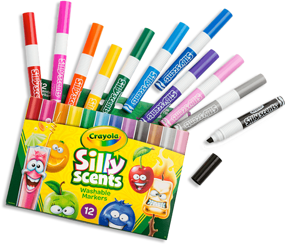 Silly Scents Crayons Pencils - Crayola Marker Png Clipart (604x523), Png Download