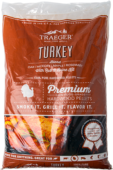 Traeger Turkey Blend 20 Lb Pellets And Brine Kit - Traeger Turkey Pellets Clipart (600x600), Png Download