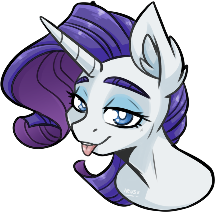 Lrusu, Blep, Female, Horn, Pony, Rarity, Safe, Silly, - Cartoon Clipart (899x888), Png Download