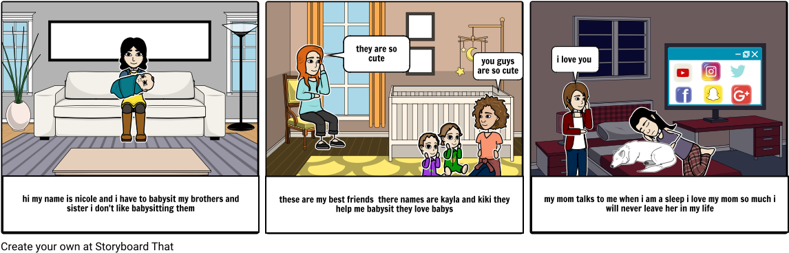 Babysitting - Cartoon Clipart (1164x385), Png Download