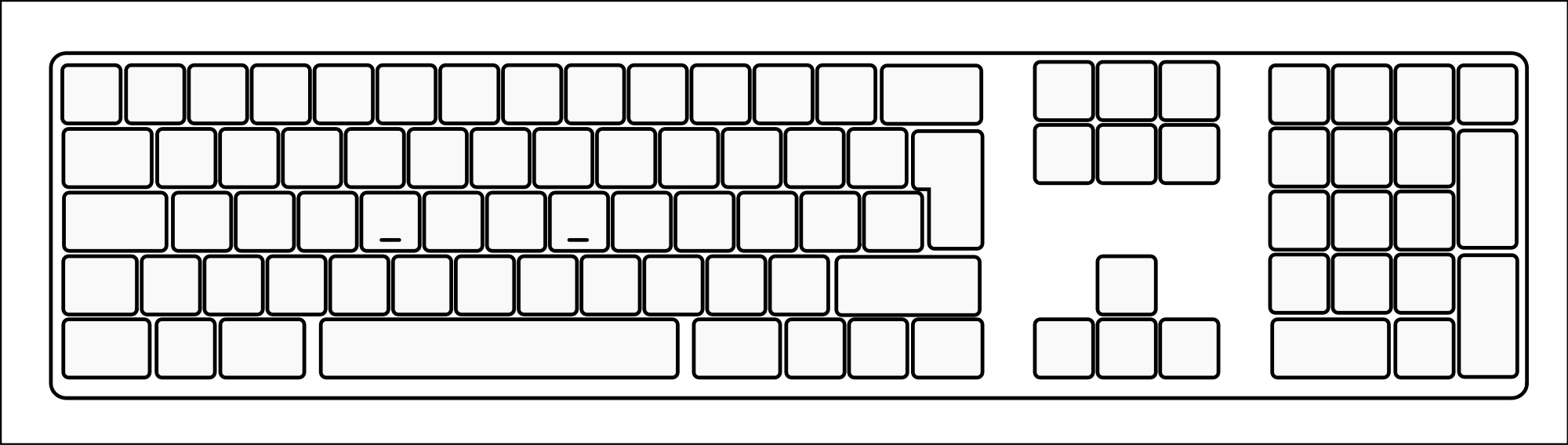 View large size Keyboard Clipart Pdf - Computer Keyboard Blank Template - P...