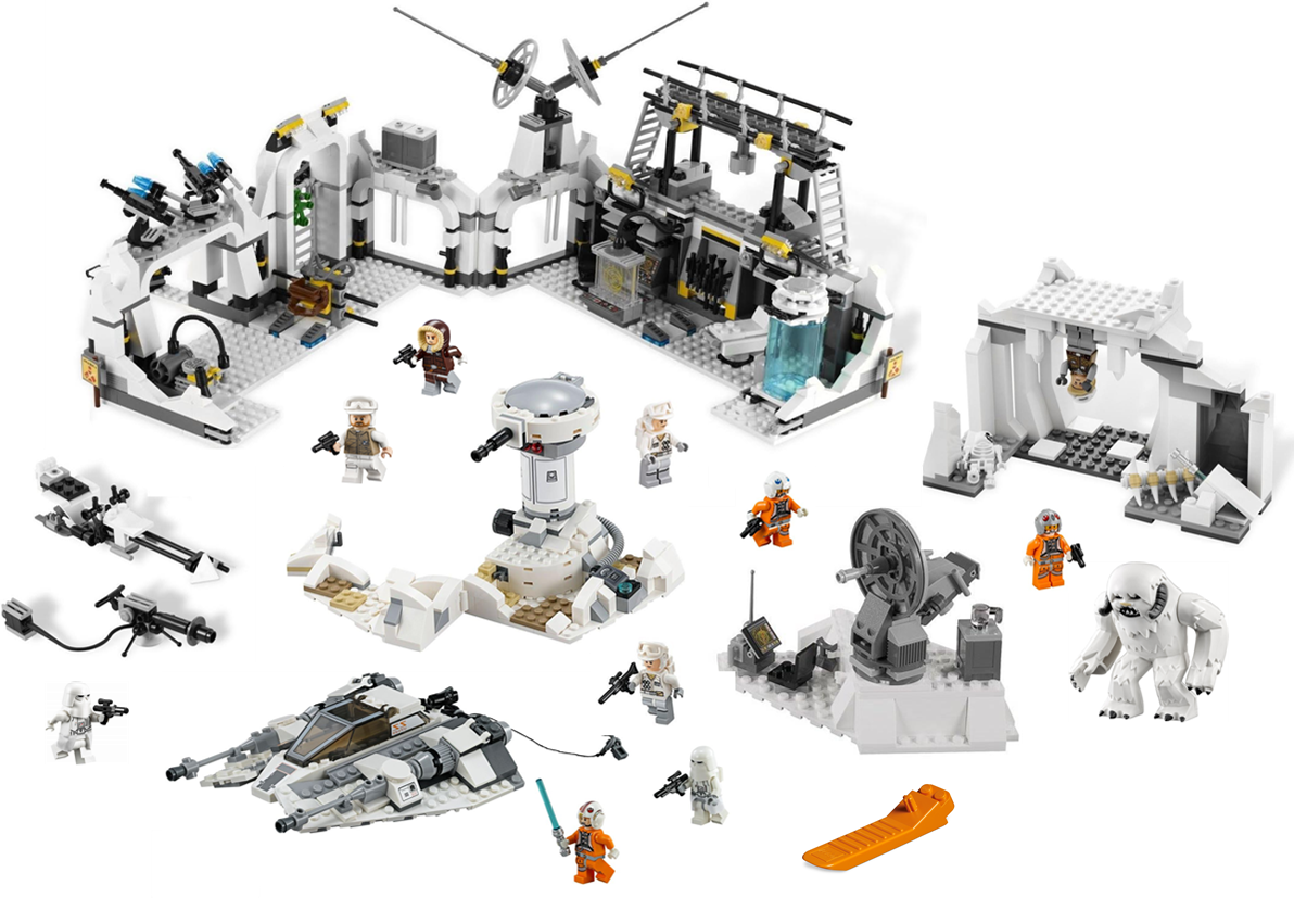 7538491478894966 Assault On Echo Rebel Wampa Snowspeeder - Lego Star Wars Hoth Basis Clipart (1192x827), Png Download