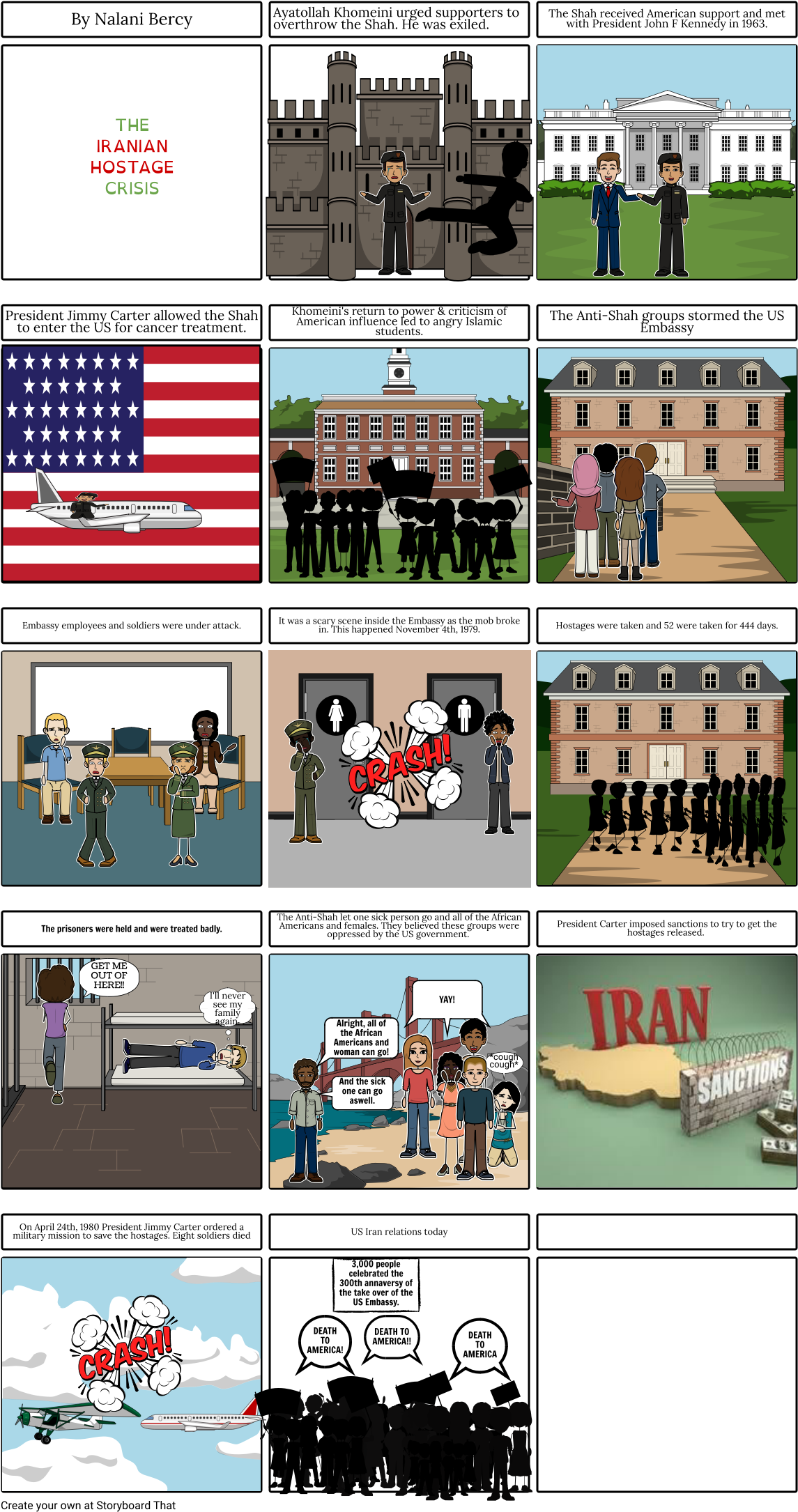 The Iranin Hostage Crisis - Iranian Hostage Crisis Storyboard Clipart (1164x2187), Png Download