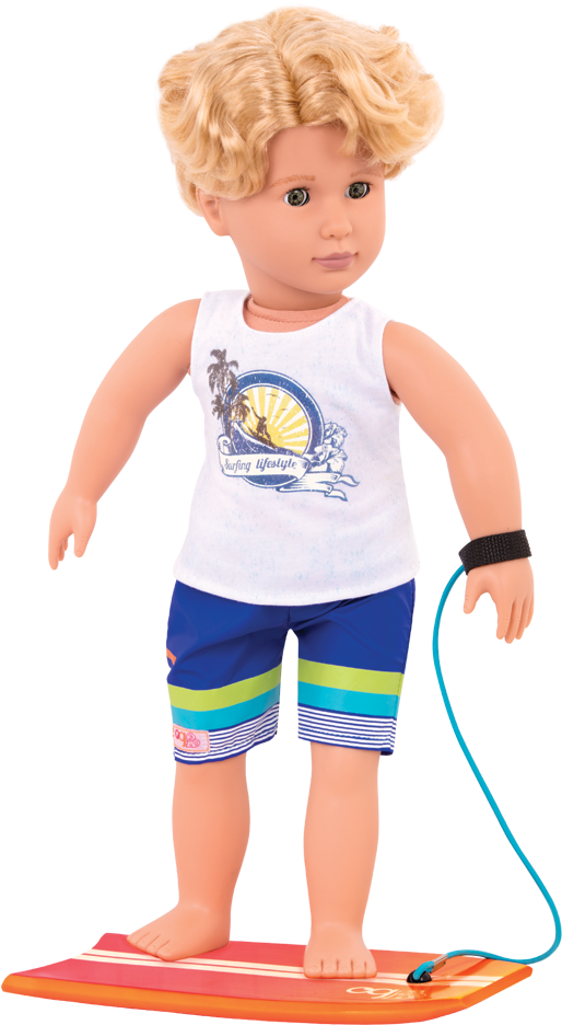 Gabe Standing On Surfboard - Our Generation Gabe Doll Clipart (1050x1050), Png Download