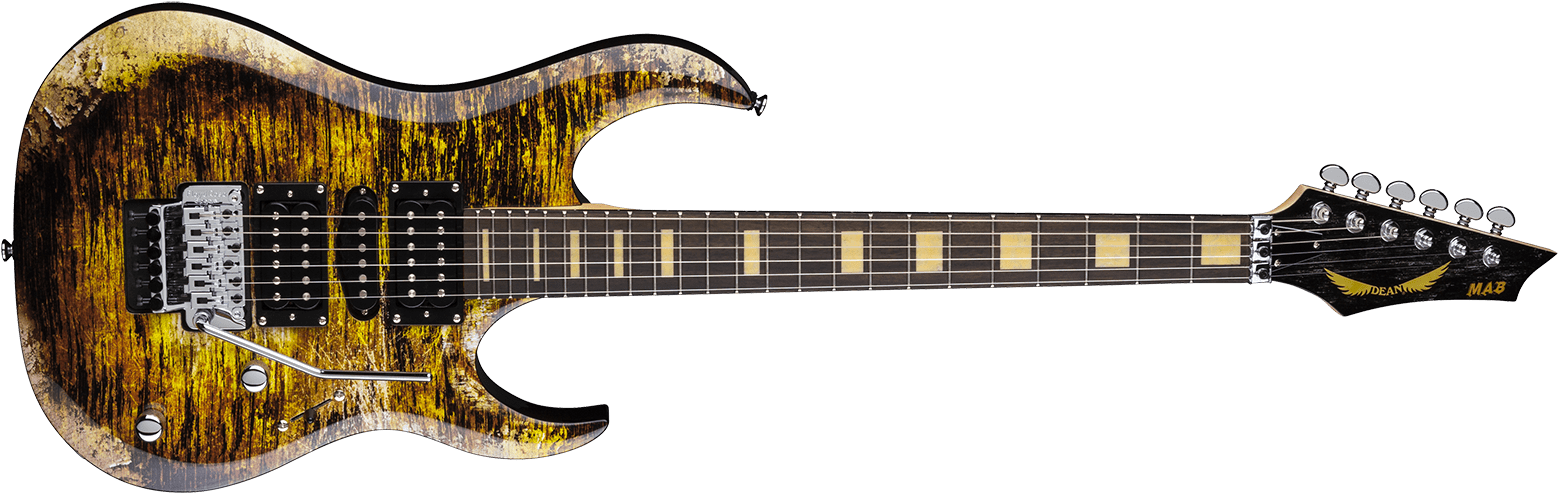 Dean Mab Michael Baito Electric Guitar, Rosewood Fretboard - Kiesel Aries Spalted Maple Clipart (1600x560), Png Download
