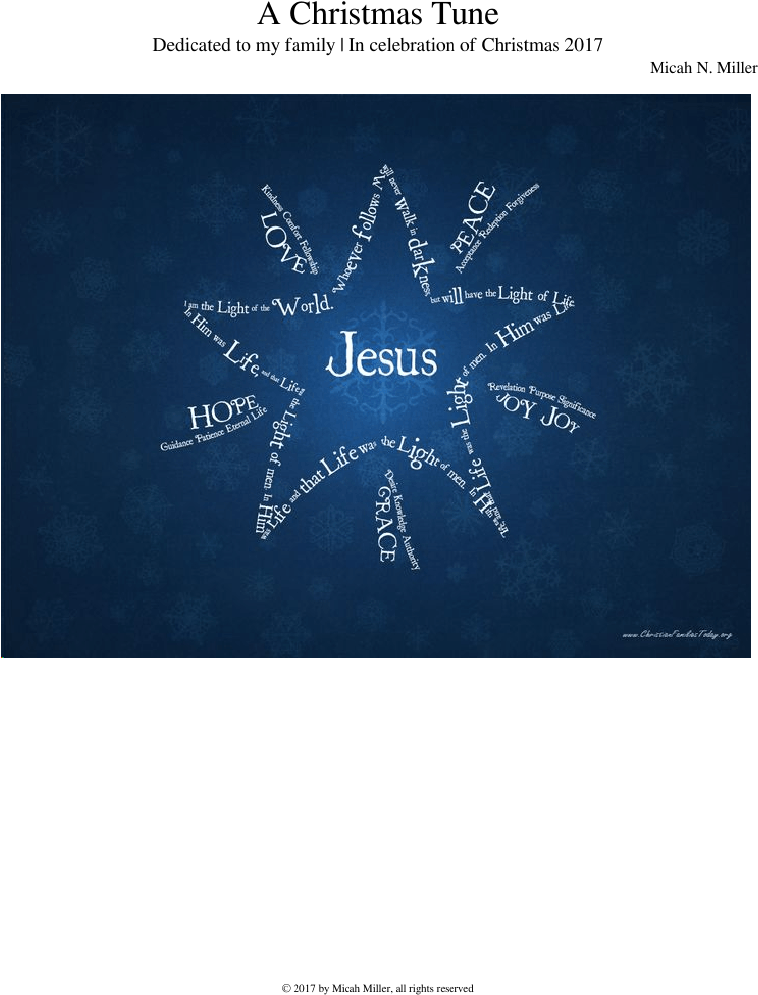 A Christmas Tune [mchq - Christian Christmas Wallpaper Computer Clipart (850x1100), Png Download