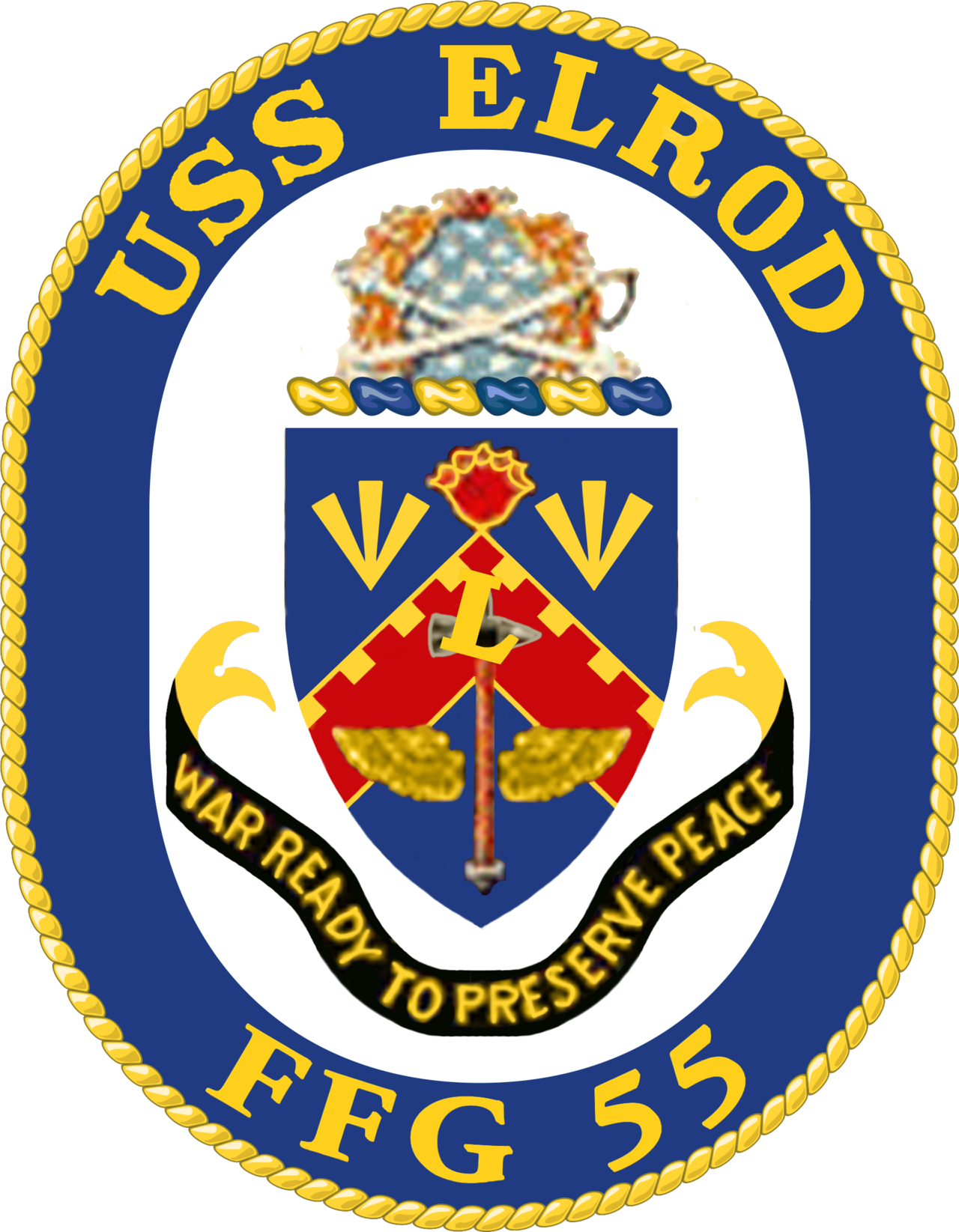 Uss Elrod - Emblem Clipart (1280x1645), Png Download