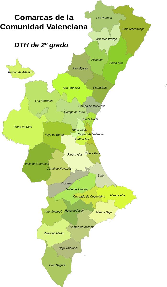 Mapa Comarcal De La Comunidad Valenciana - Mapa Comarcas Comunidad Valenciana Clipart (725x1244), Png Download