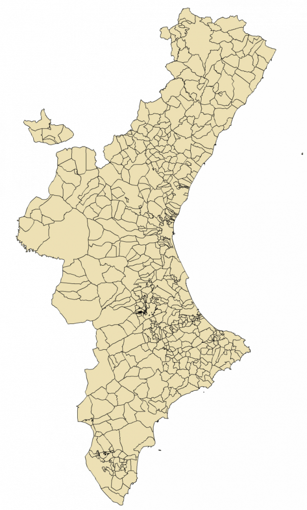 Municipalities Of Valencian Community - Municipios Comunidad Valenciana Clipart (620x1031), Png Download