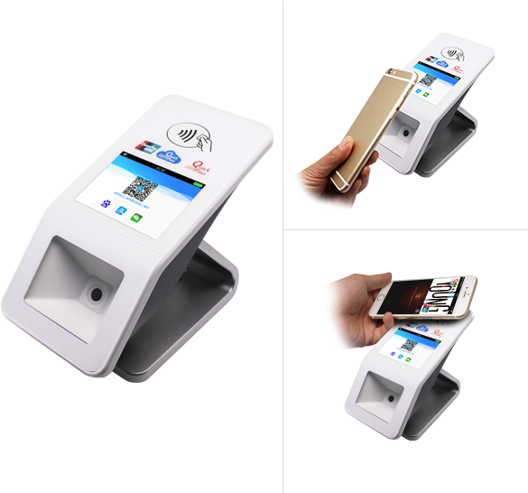 The Pax Qr55 Is A New Generation Minipos Desktop Device - Nfc Pay Mesin Png Clipart (606x545), Png Download