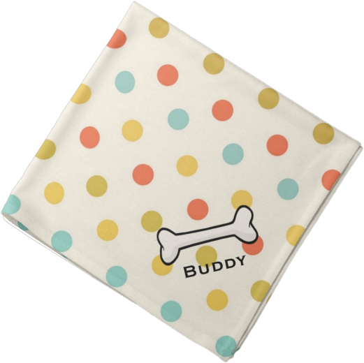 Dog's Vintage Polka Dot Custom Bandana - Polka Dot Clipart (615x615), Png Download