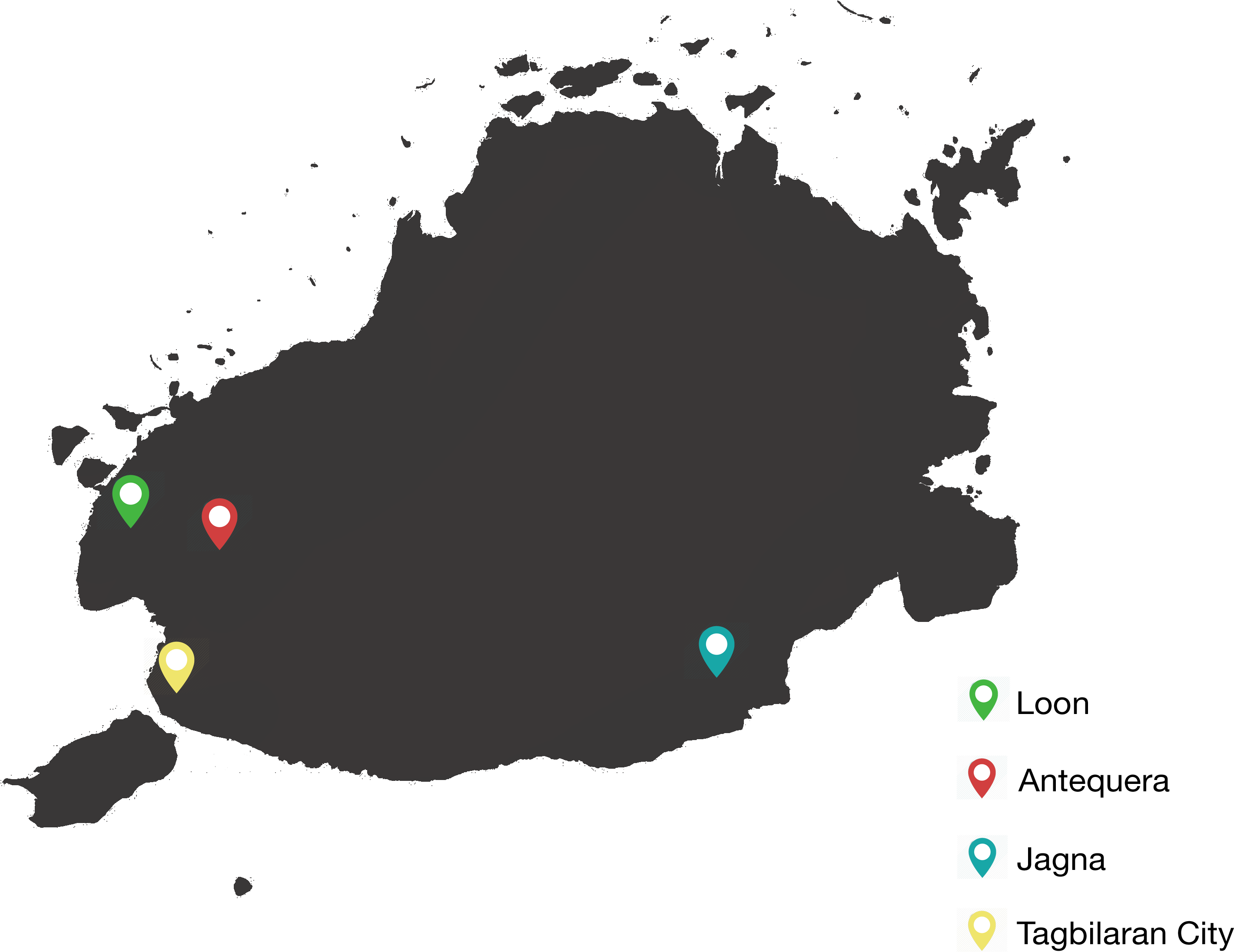 Bohol Map Design Clipart (3506x2481), Png Download