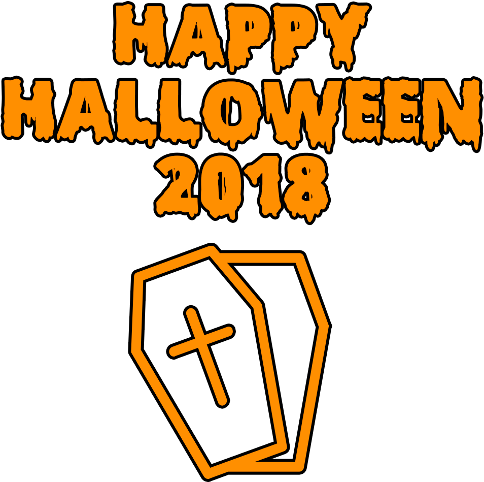 Download Happy Halloween 2018 Scary Coffin Bloody Font Clipart (1000x1000), Png Download