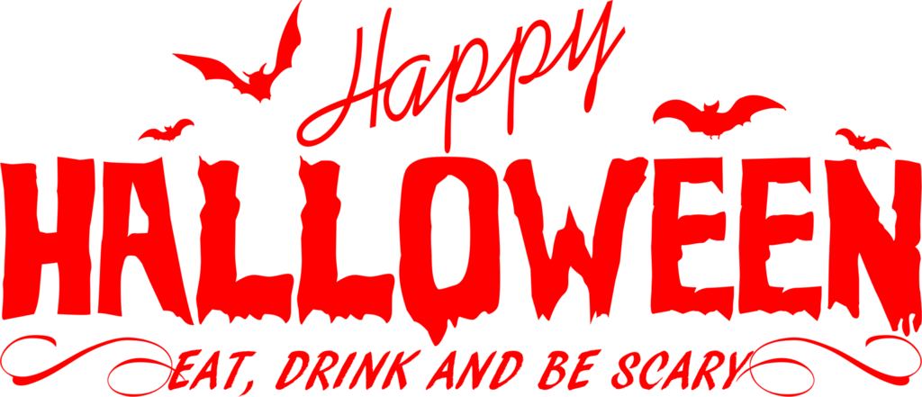 Png Happy Halloween Red Clipart (1024x441), Png Download