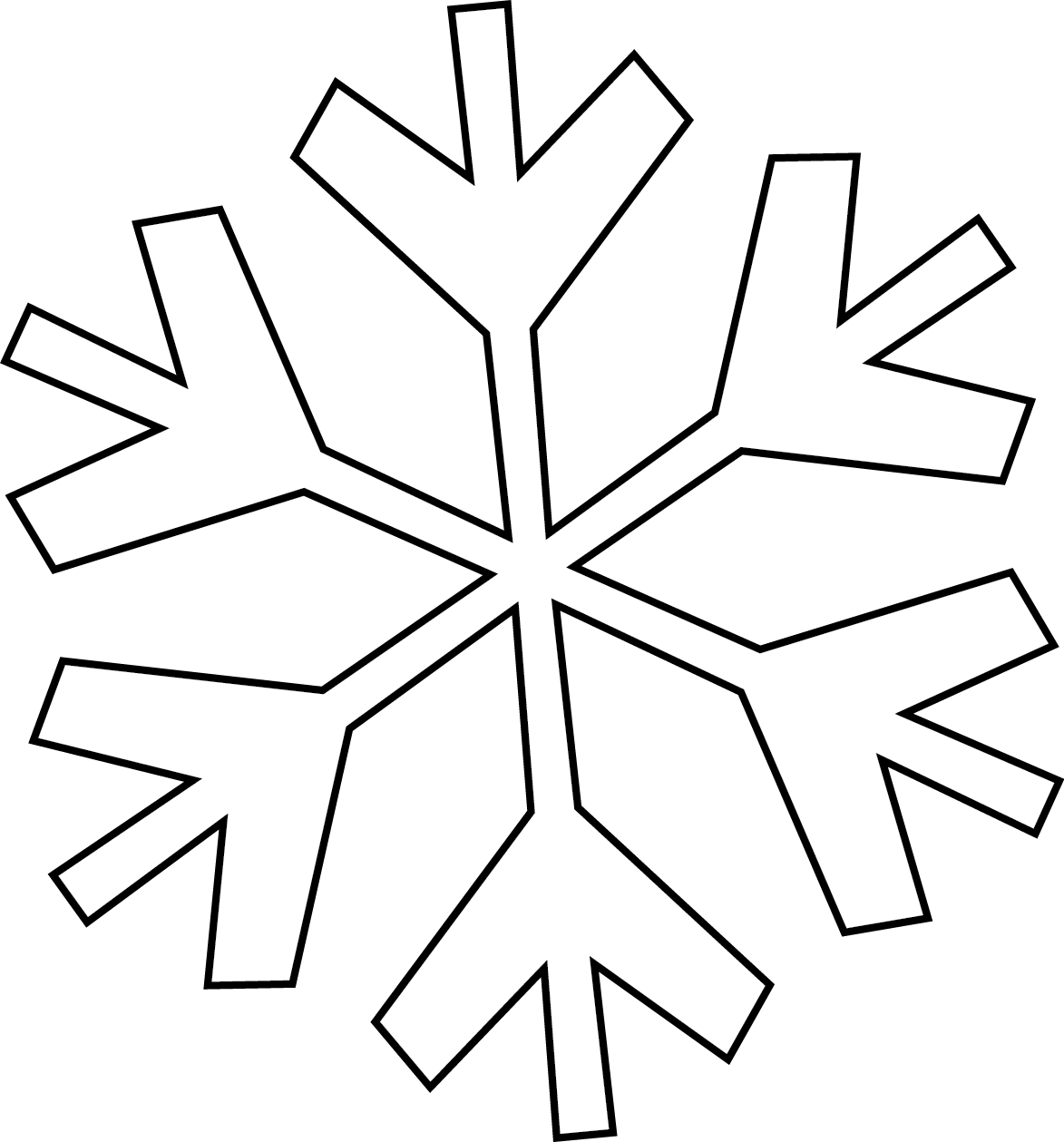Snowflake Black And White - Simple Snowflake Clipart Black And White - Png Download (1173x1259), Png Download