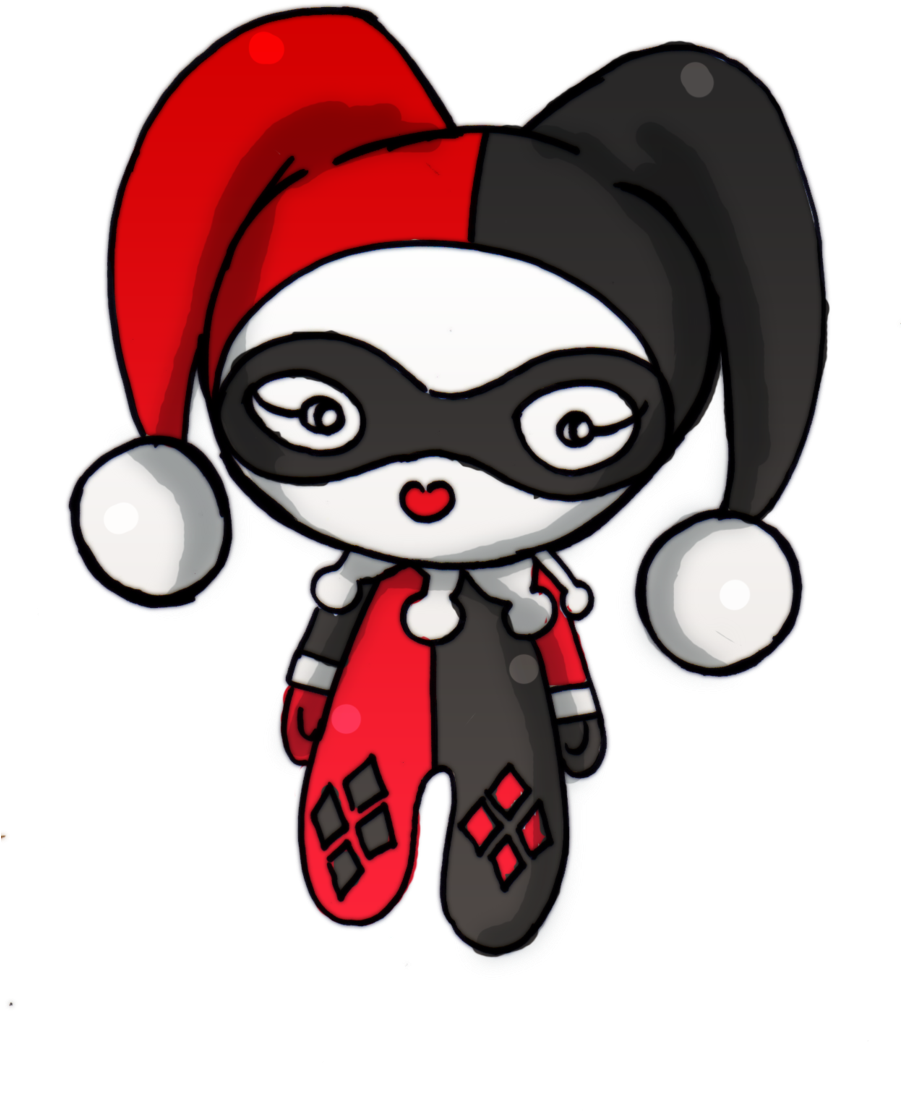 Harley Quinn Clipart Svg - Cute To Draw Harley Quinn - Png Download (900x1165), Png Download