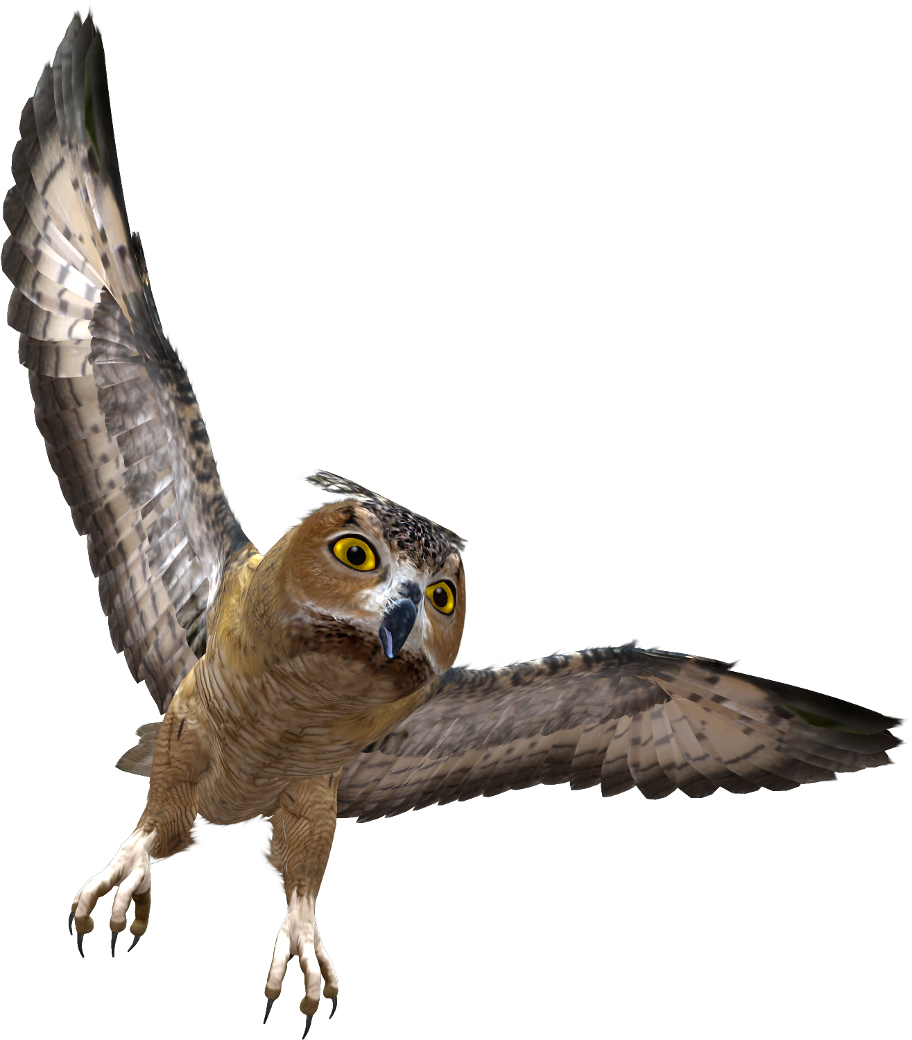 Owl In Flight Png Clipart - Owl Png Transparent Png (1407x1562), Png Download
