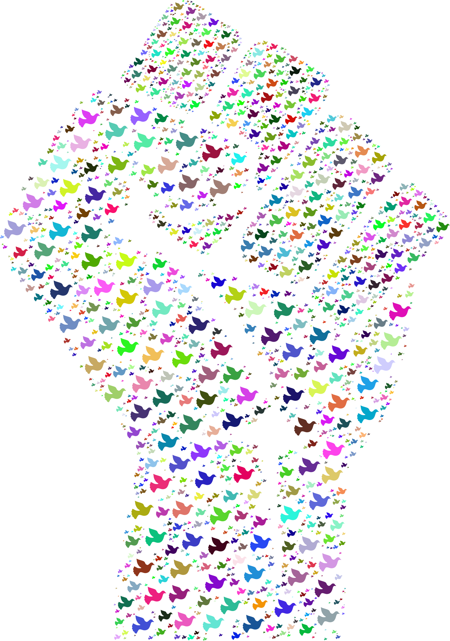 This Free Icons Png Design Of Colorful Fistful Of Doves Clipart (1578x2245), Png Download