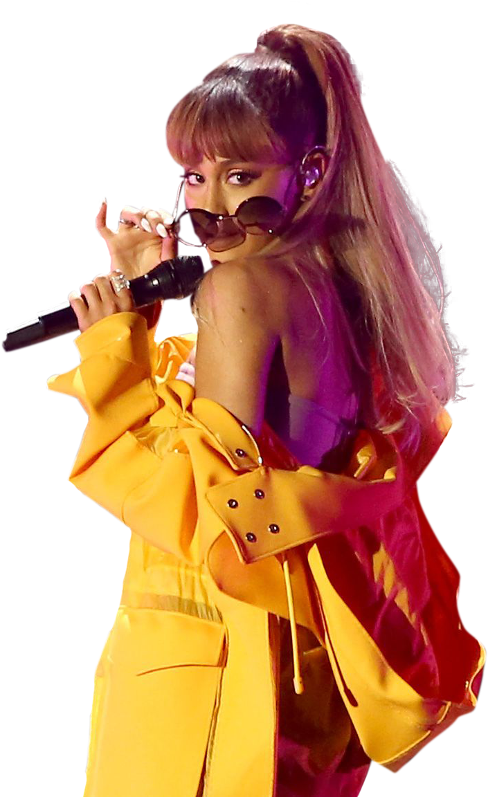 Ariana Grande In Yellow Dress On Stage - Bruno Mars Little Mix Clipart (851x1187), Png Download