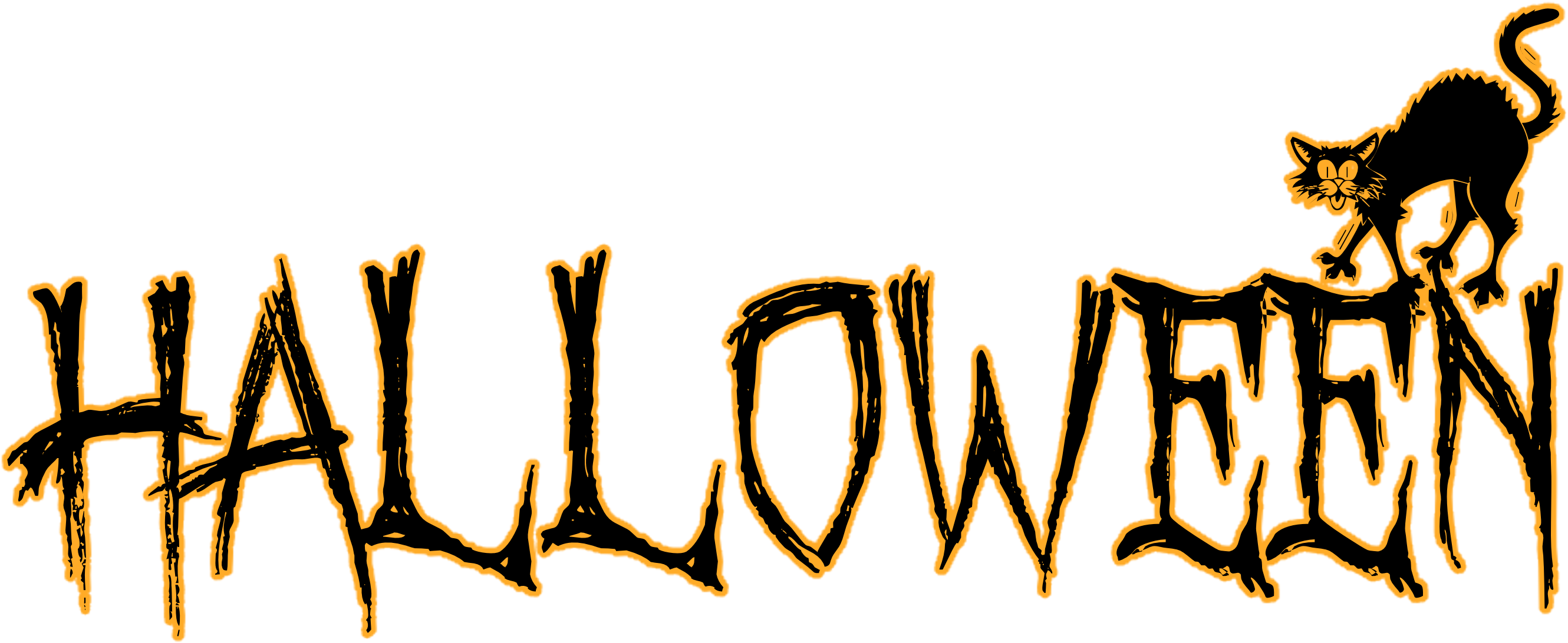 Happy Halloween - Calligraphy Clipart (2675x1222), Png Download