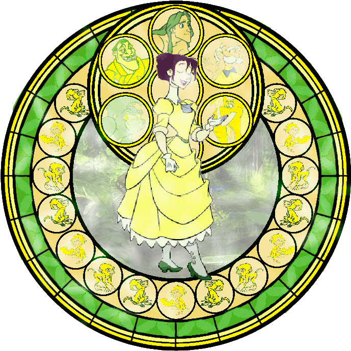 Kingdom Hearts Heart Png - Kingdom Hearts Princess Stained Glass Clipart (689x690), Png Download