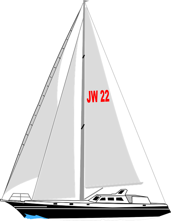 Sailboat, Boat, Yacht, Sail, Water, Sea, Sailing - Sailing Yacht Clip Art - Png Download (556x720), Png Download