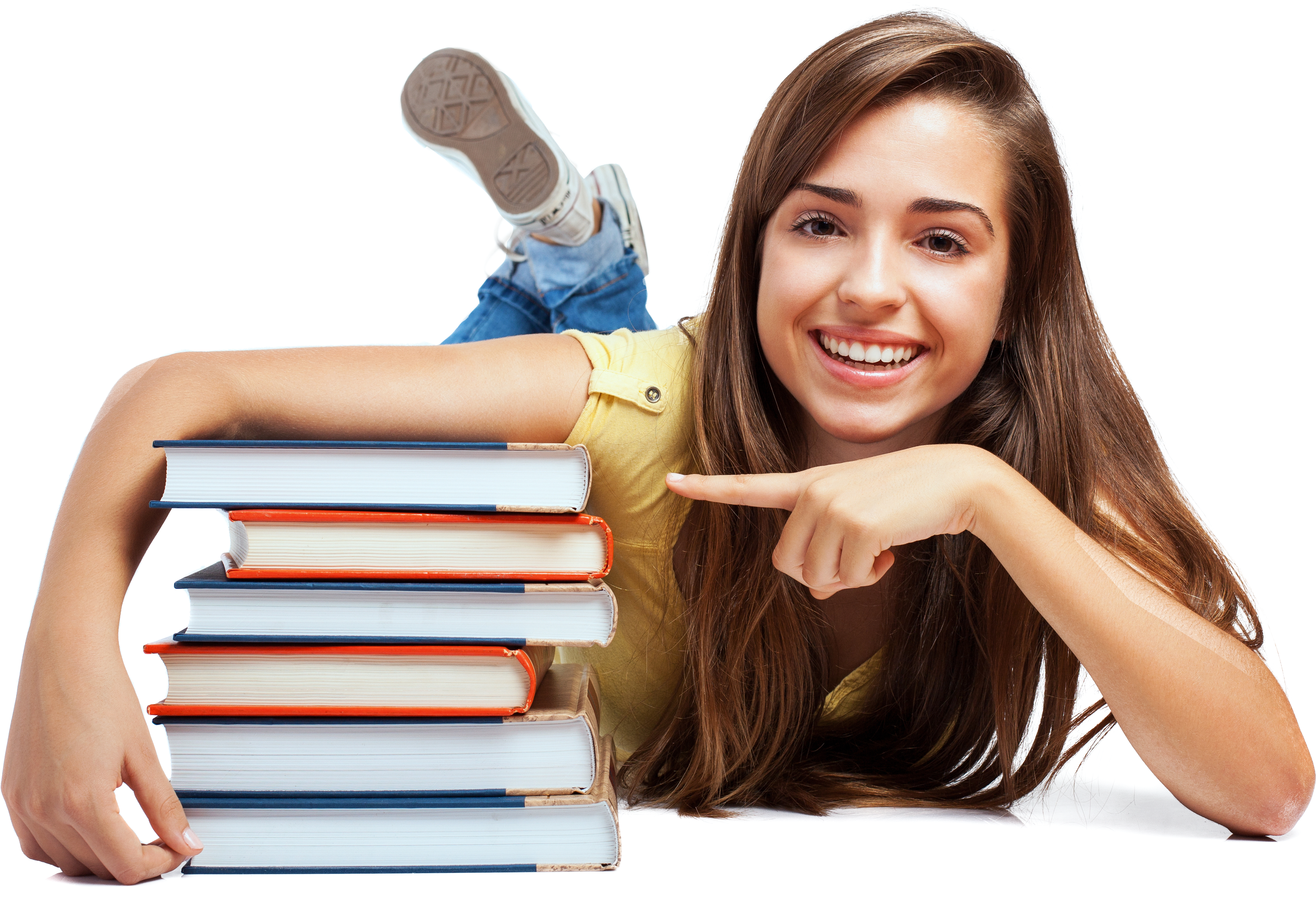 4315 X 3095 36 - Girl With Books Png Clipart (4315x3095), Png Download