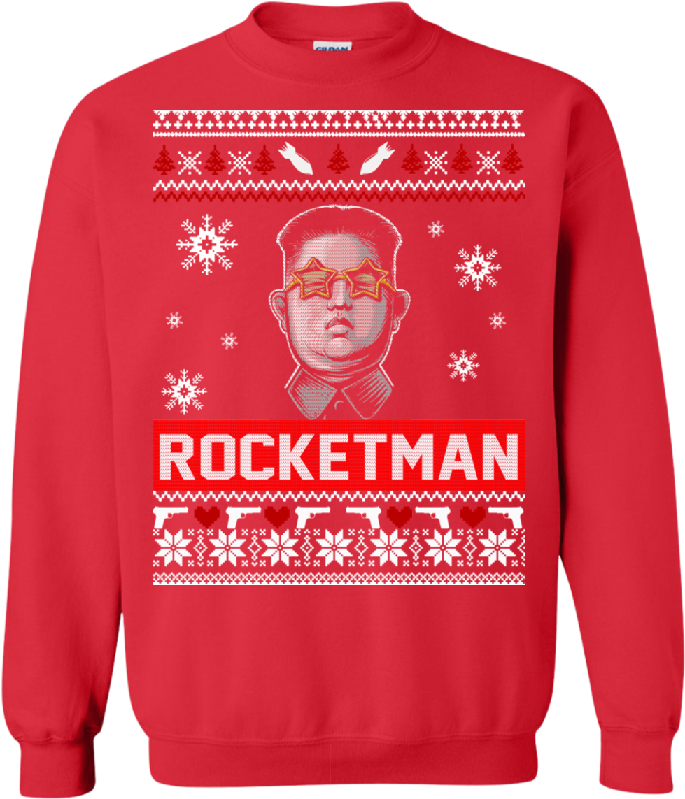 Kim Jong Un Rocket Man Christmas Sweater Clipart (1155x1155), Png Download