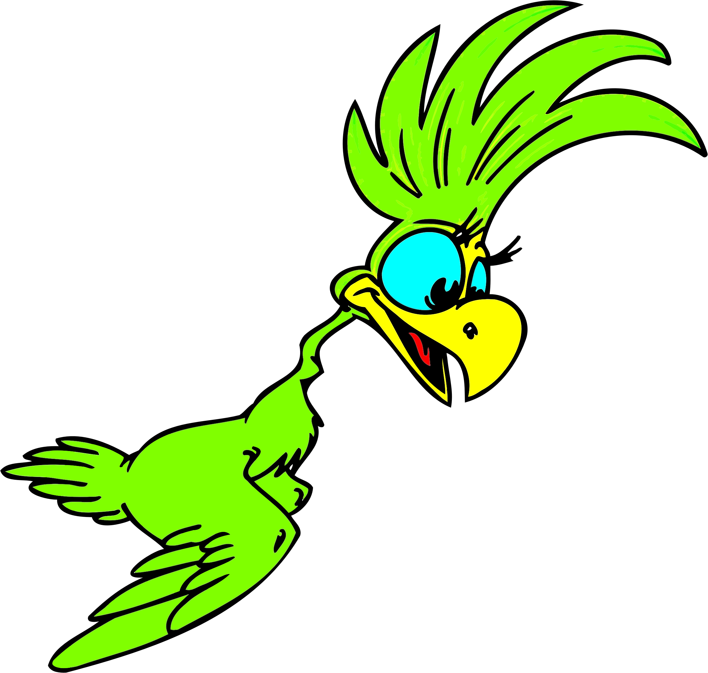 This Free Icons Png Design Of Green Cartoon Parrot Clipart (2319x2204), Png Download