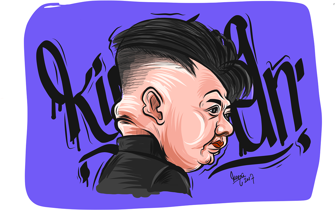 Kim Jong Un Caricature Drawing On Behance - Illustration Clipart (1400x990), Png Download
