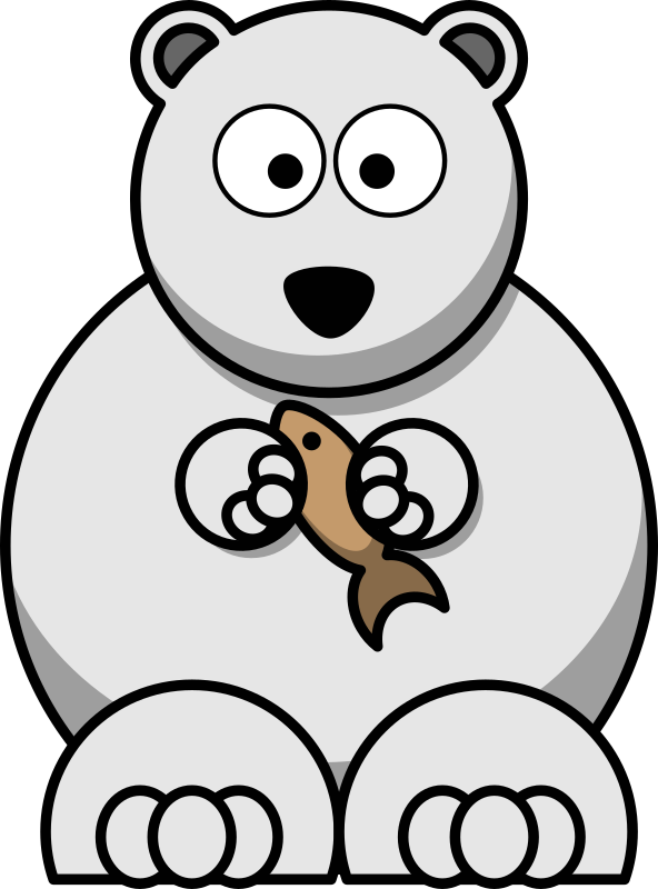 Medium Image - Cartoon Animals Polar Bear Clipart (592x800), Png Download