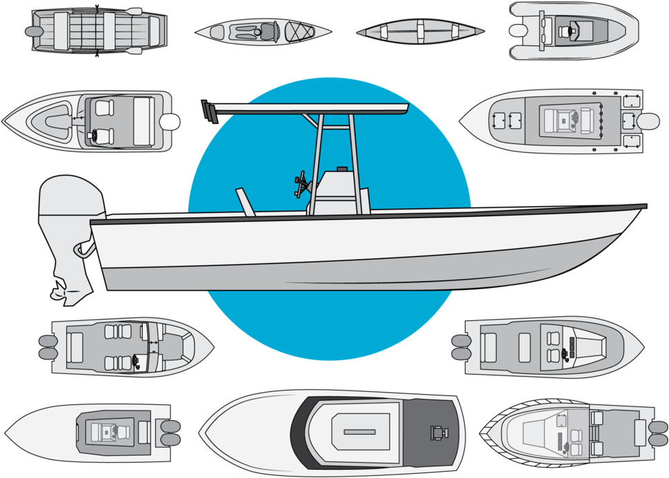 Types Of Fishing Boats - Dinghy Clipart (970x694), Png Download