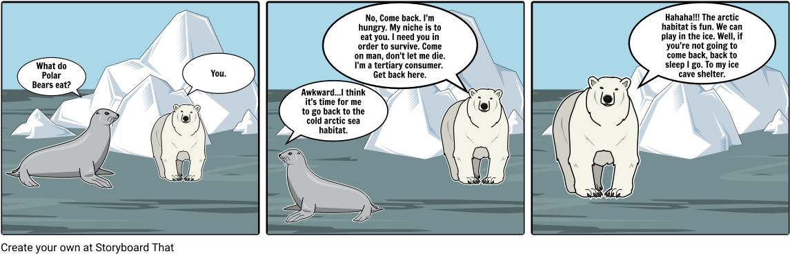 Polar Bear - Cartoon Clipart (1164x385), Png Download