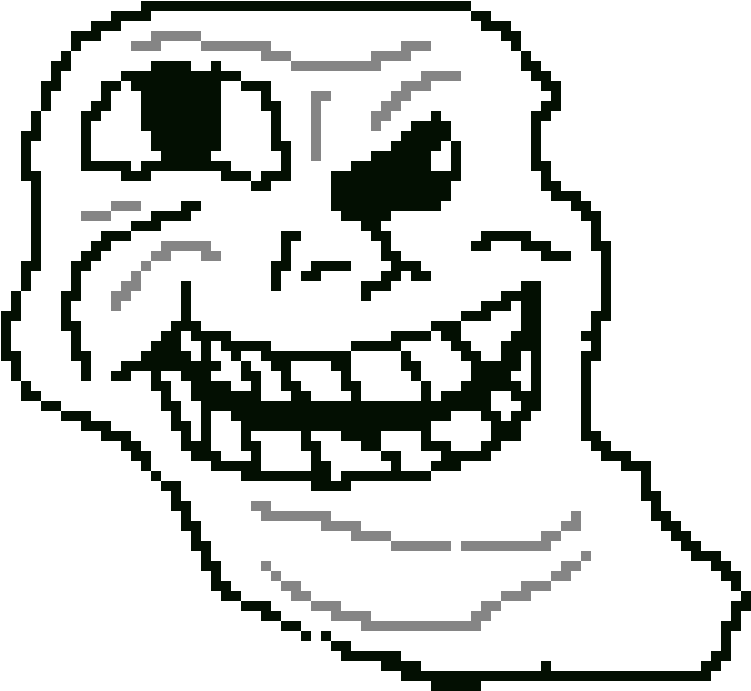 Troll Face - Pixel Art Troll Face Clipart (1300x710), Png Download