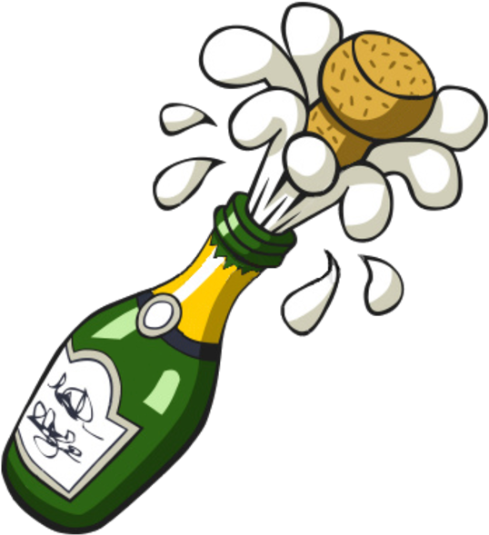 Ist Popping Champagne Bottle Free Images At Vector - Happy Birthday New Years Baby Clipart (600x600), Png Download