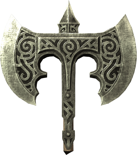 Download - Skyrim Battle Axe Steel Clipart (559x634), Png Download