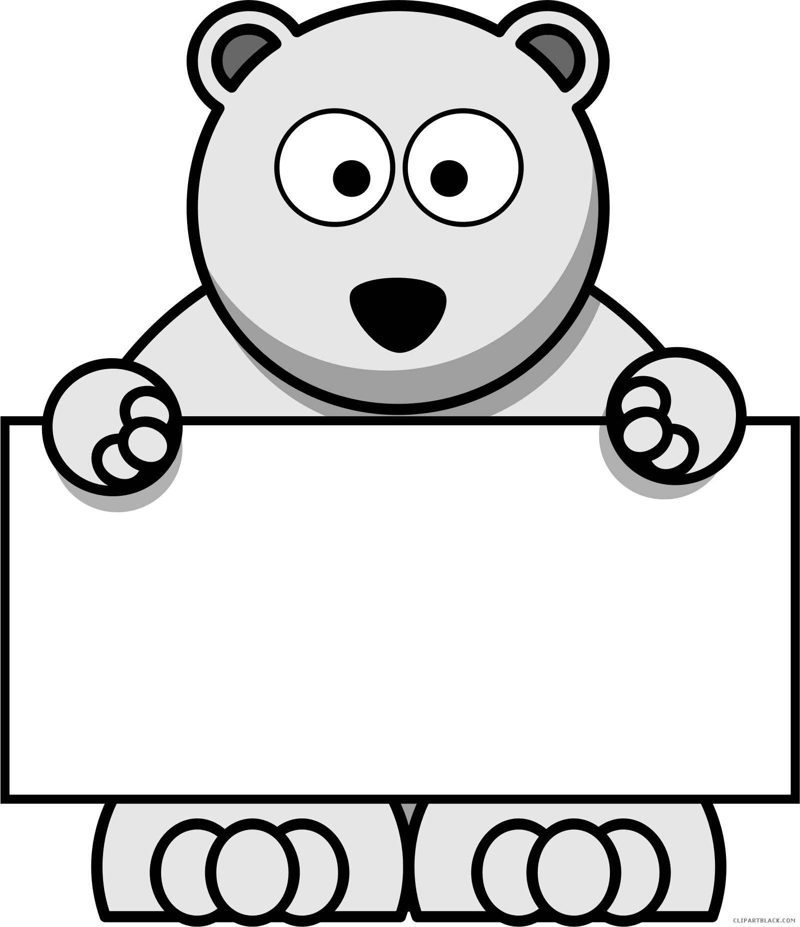 Clip Transparent Library Clipartblack Com Animal Free - Cartoon Polar Bear Transparent - Png Download (1599x1853), Png Download
