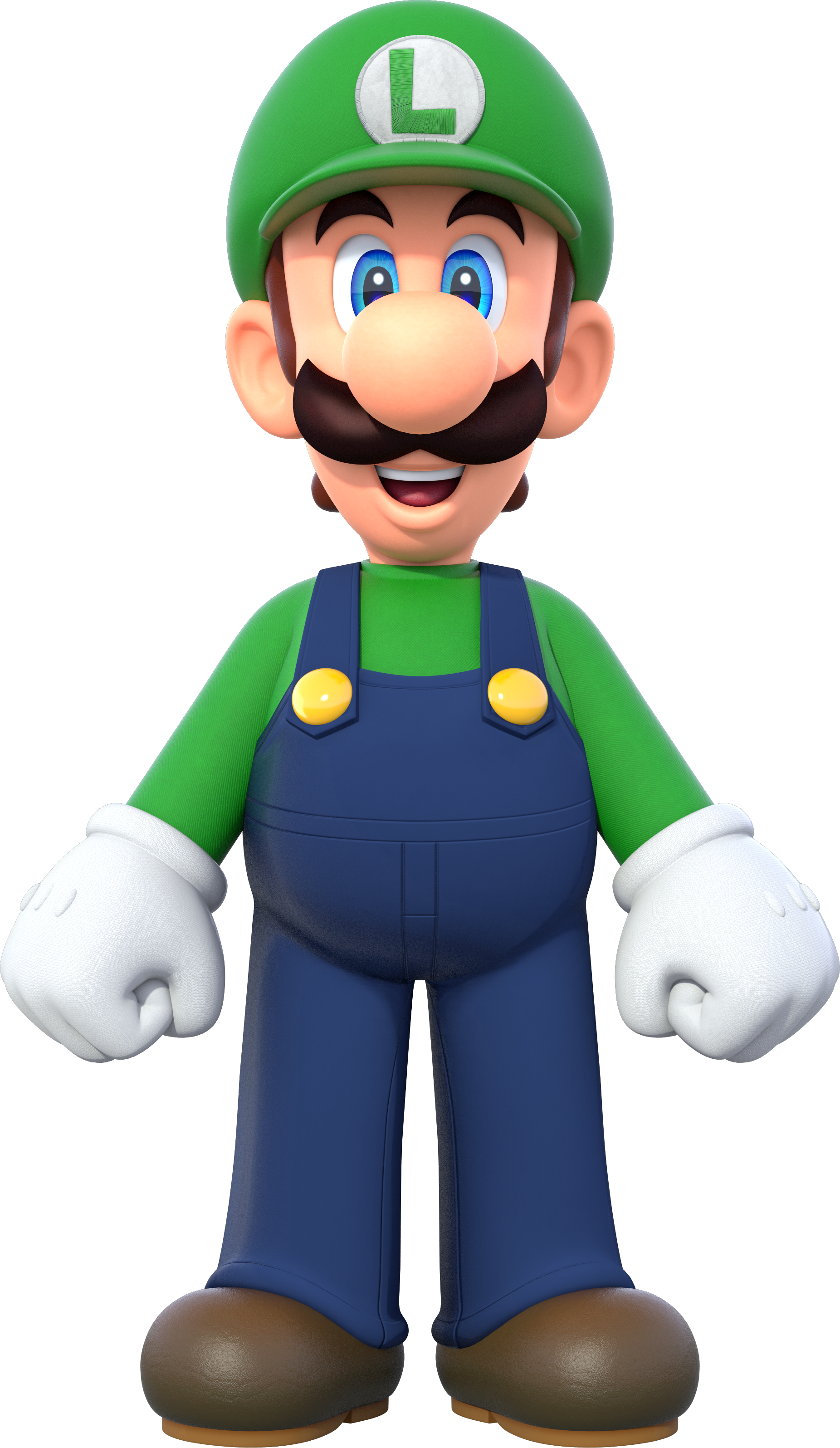 But - New Super Mario Bros U Deluxe Luigi Clipart (1852x3192), Png Download