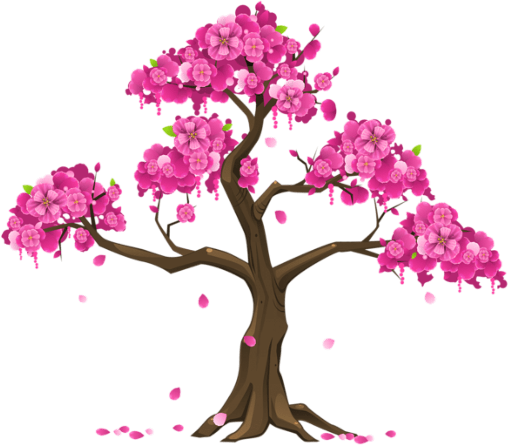 Pink Tree Png Clipart Image - Cherry Blossom Tree Clipart Transparent Png (600x525), Png Download