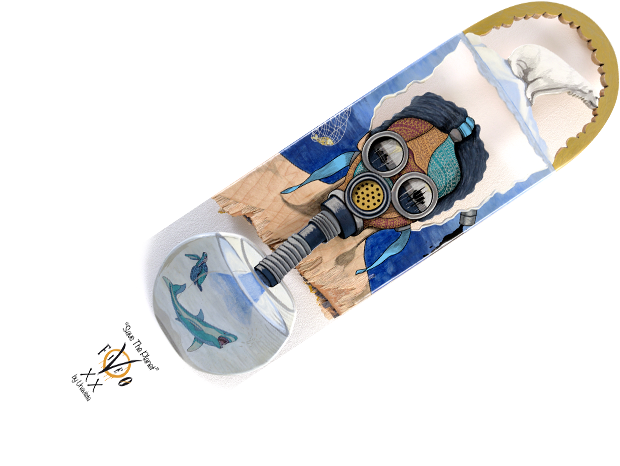 Five0 Polar Bear - Longboard Clipart (900x500), Png Download