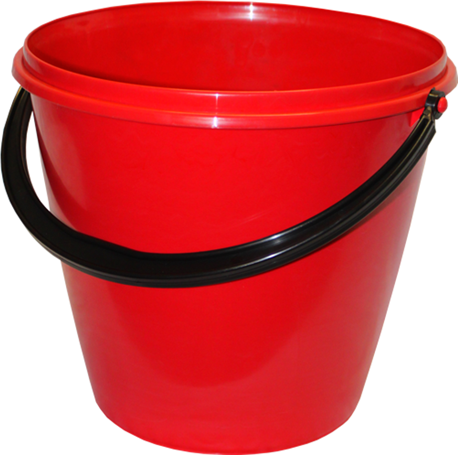 Red Plastic Bucket - Transparent Background Red Bucket Png Clipart (988x1300), Png Download