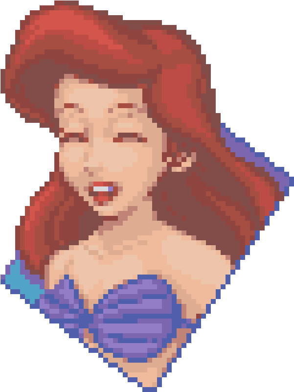 The Little Merma - Pixel Art Little Mermaid Clipart (770x830), Png Download