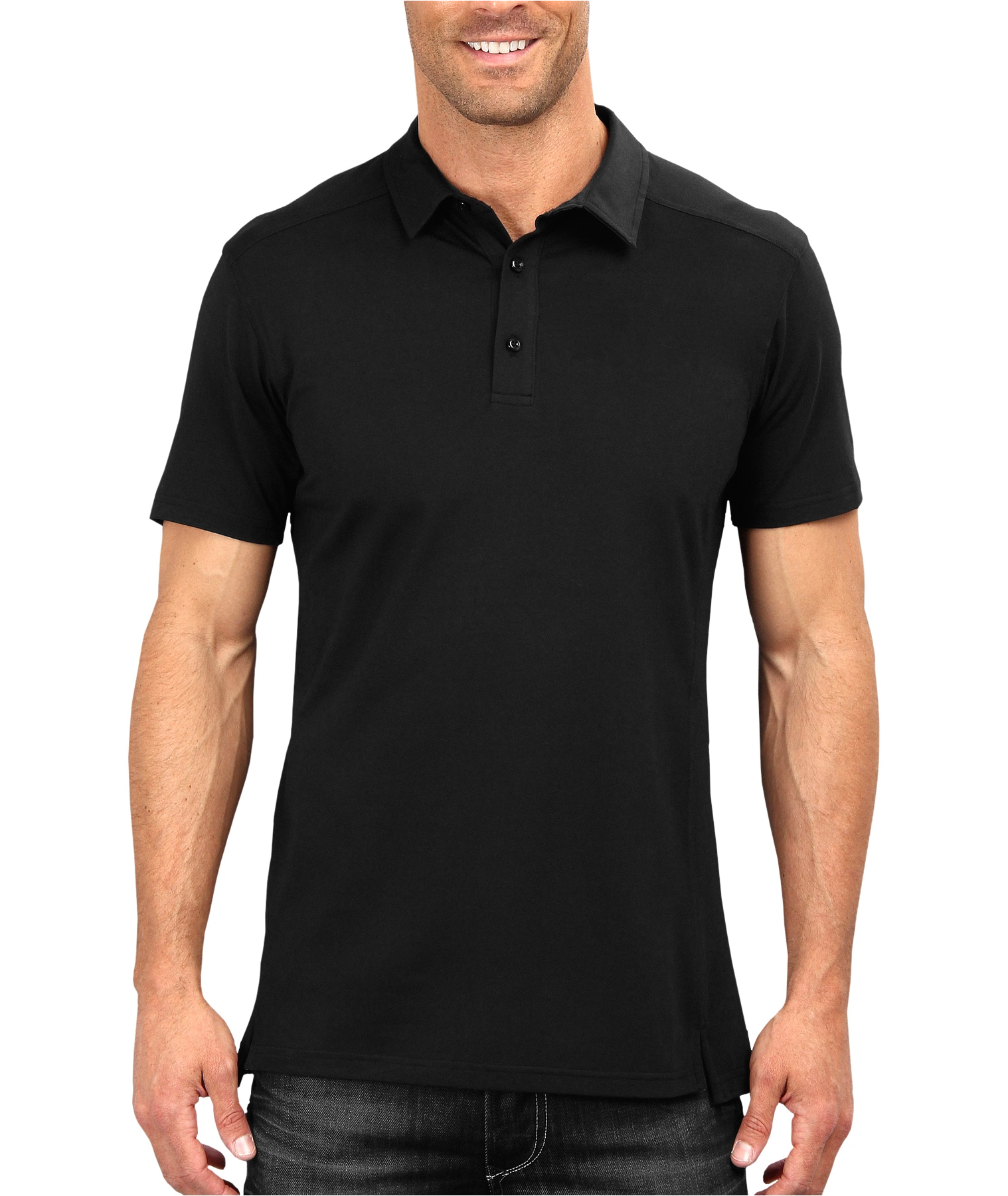 Black Tshirt Plain Polo Clipart (1920x1800), Png Download