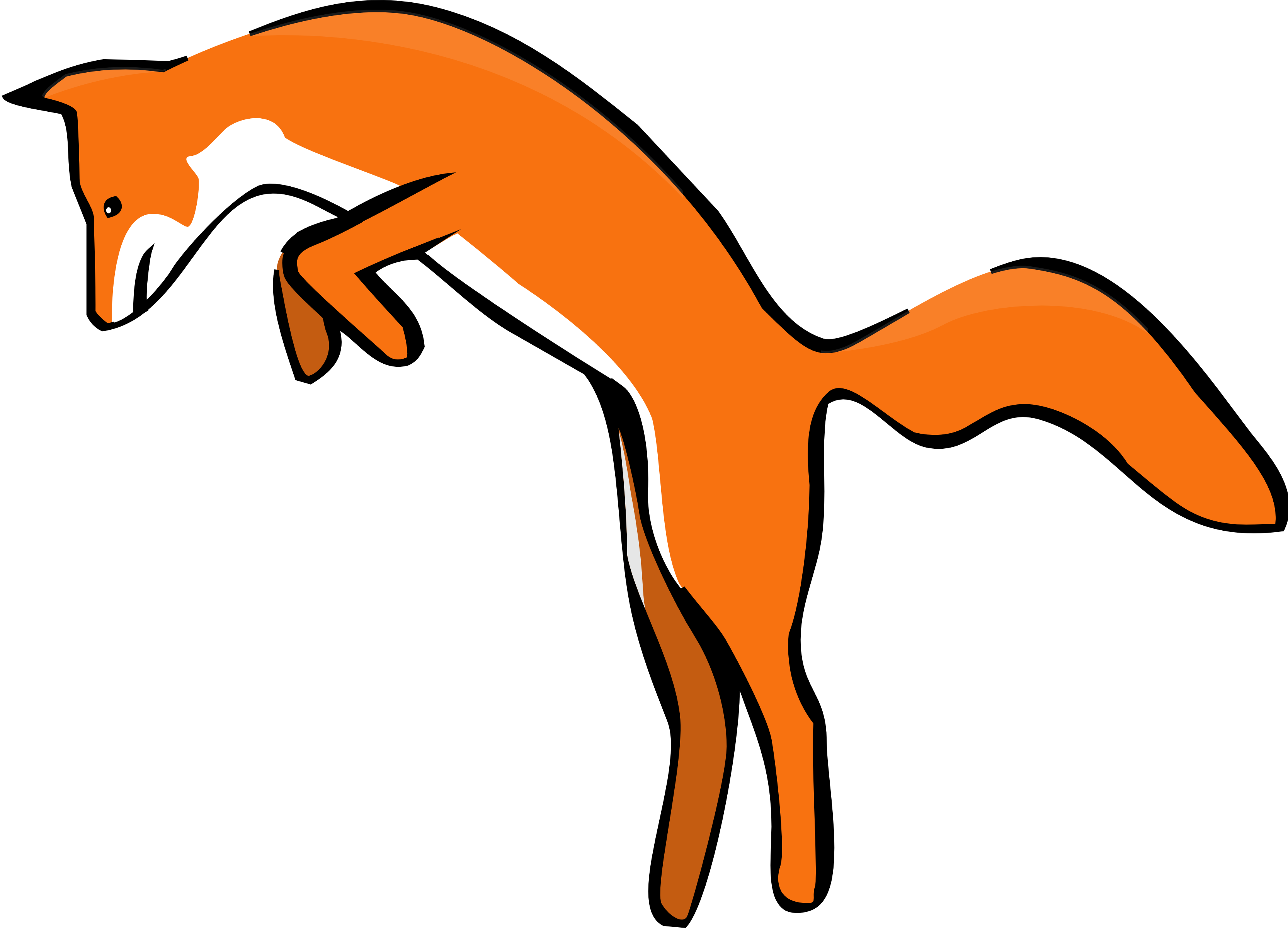 Red Fox Clipart Fox Logo - Fox Cartoon Transparent Background - Png Download (960x691), Png Download