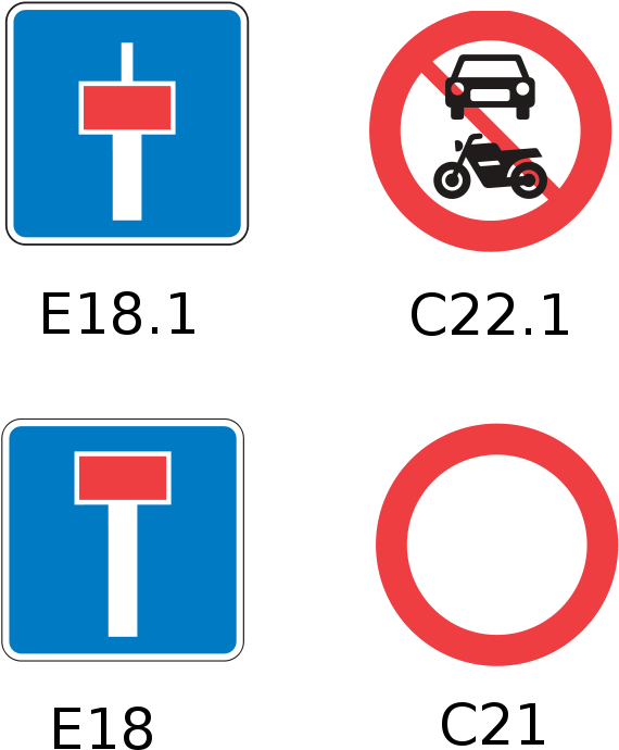 Street Signage - Traffic Signs Denmark Clipart (741x750), Png Download