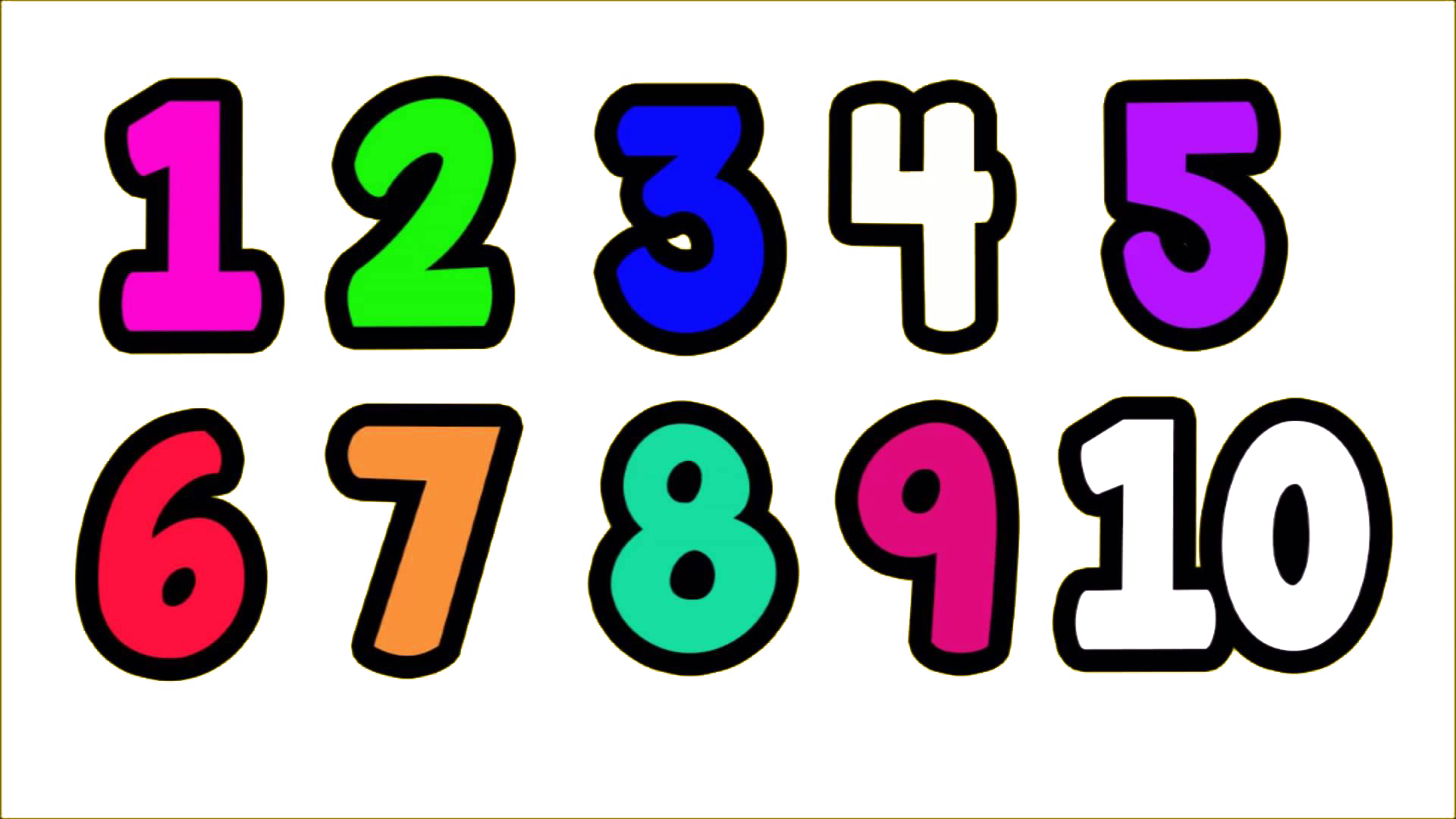 1 To 10 Numbers Transparent Png - Graphic Design Clipart (1920x1080), Png Download
