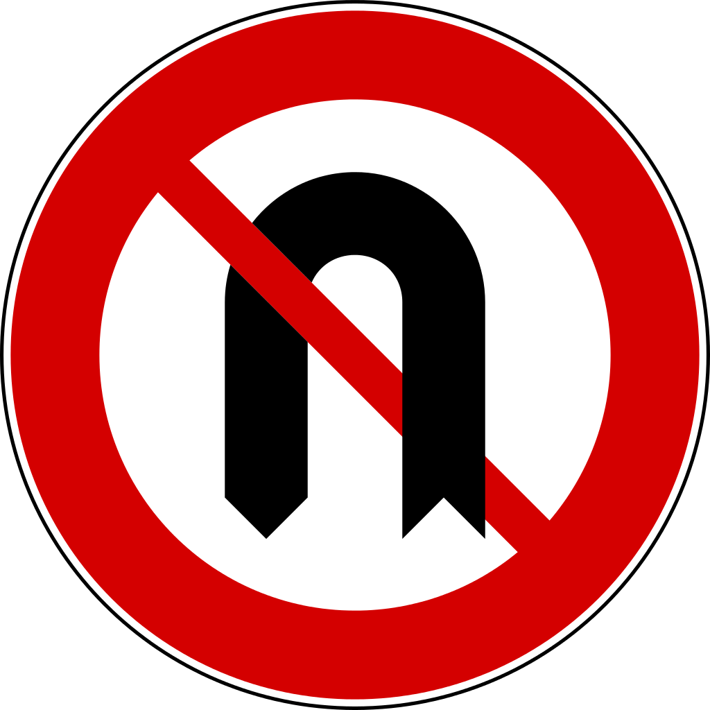 Fileitalian Traffic Signs Old Divieto Di Inversione - Traffic Sign Clipart (1024x1024), Png Download