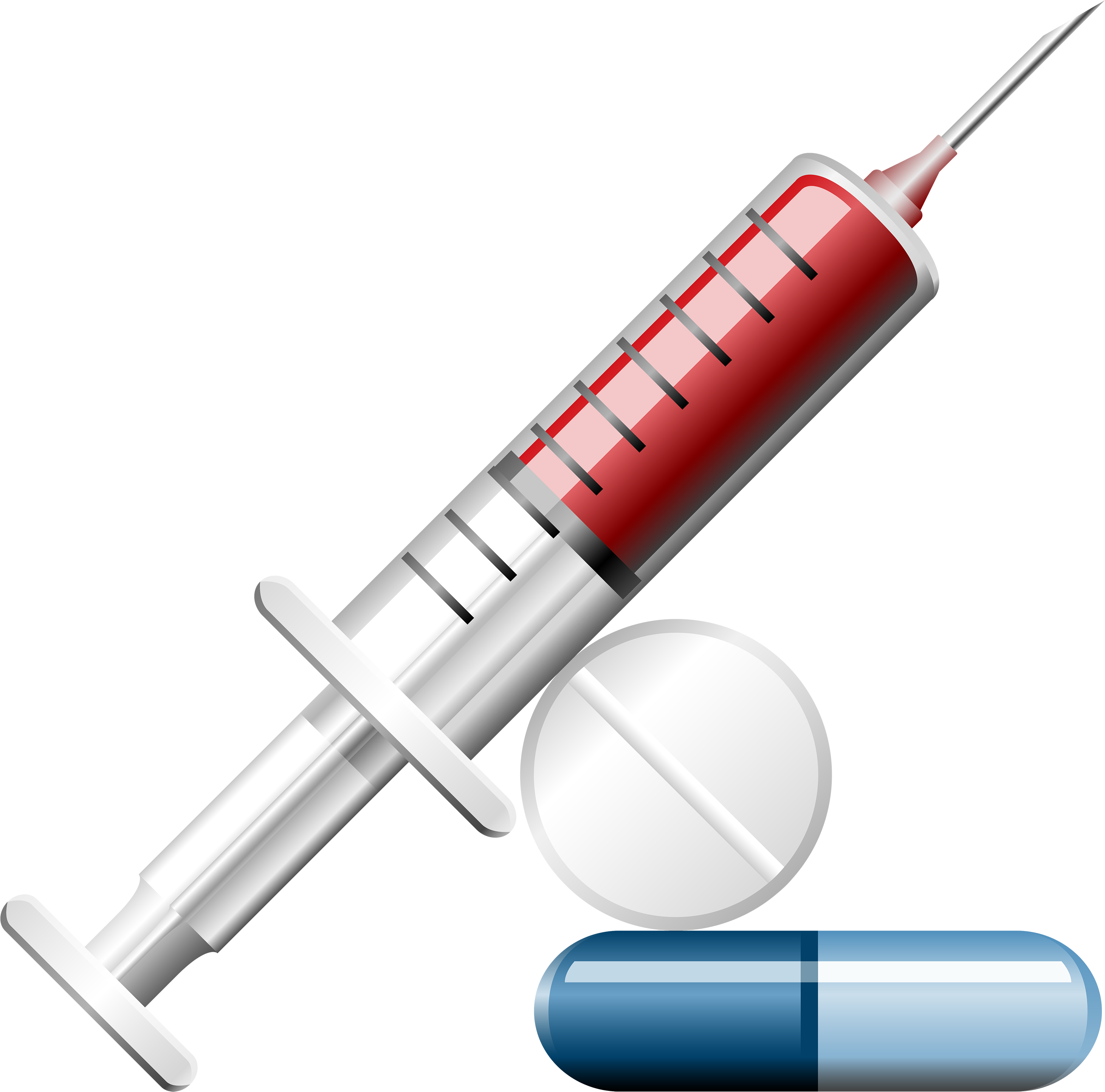 Syringe With Pills Clipart Web - Syringe And Pills - Png Download (3000x2975), Png Download