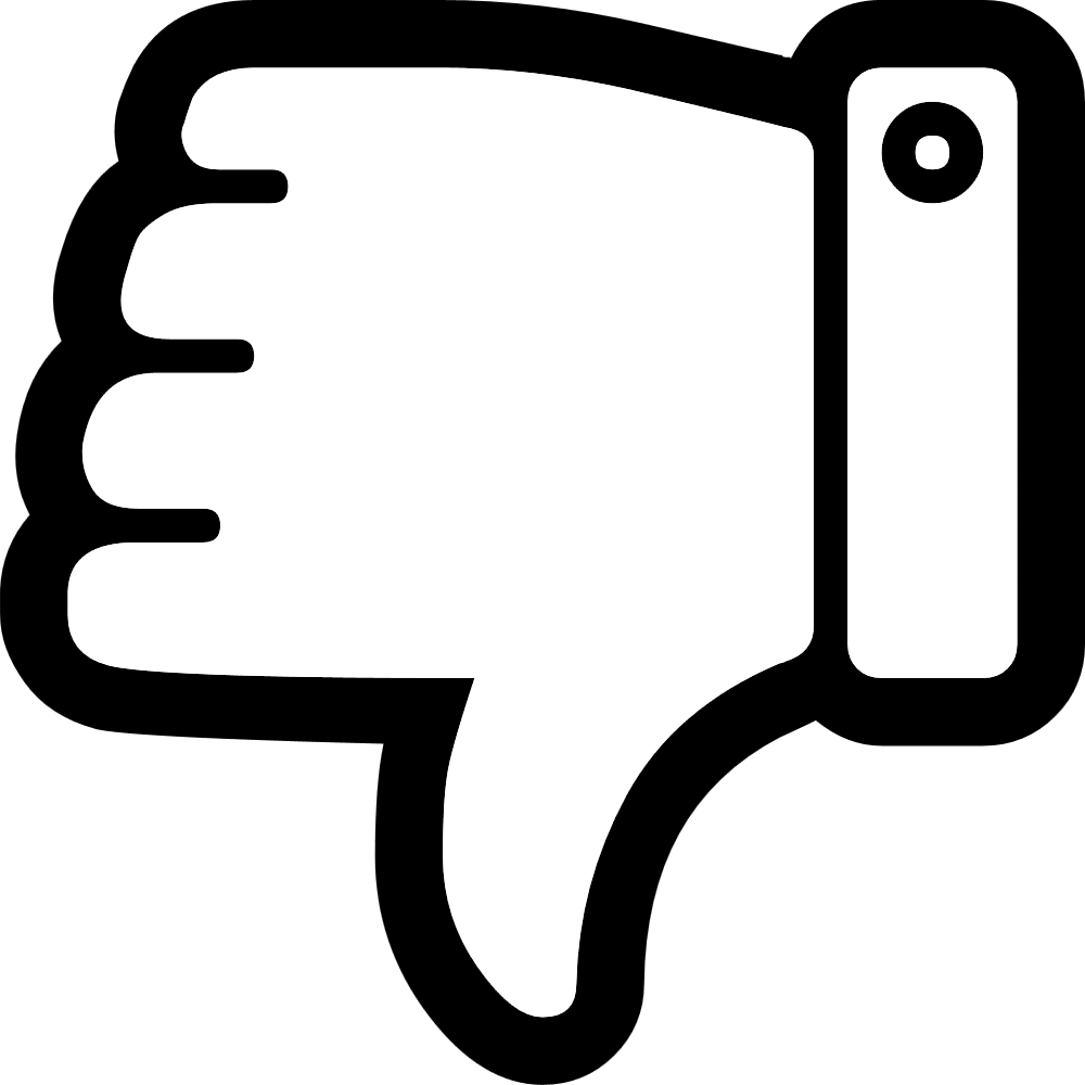 Thumbs Down - Thumbs Down White Png Clipart (1000x1000), Png Download